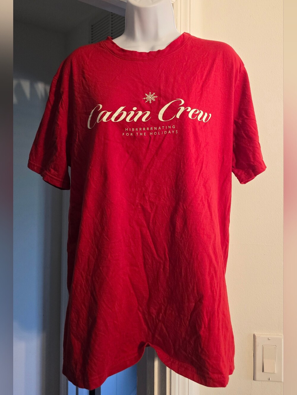 Mens Wondershop Red Holiday Cabin Crew Graphic Tee
